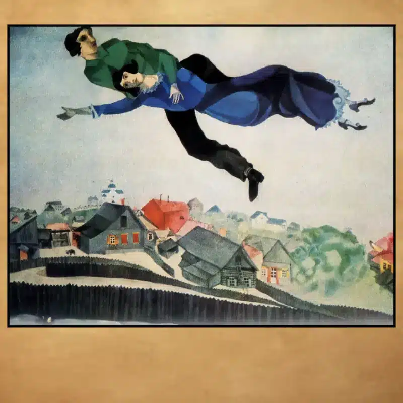 Over the Town by Marc Chagall Printed on Canvas