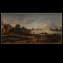 River View by Moonlight by Aert van der Neer c.1655