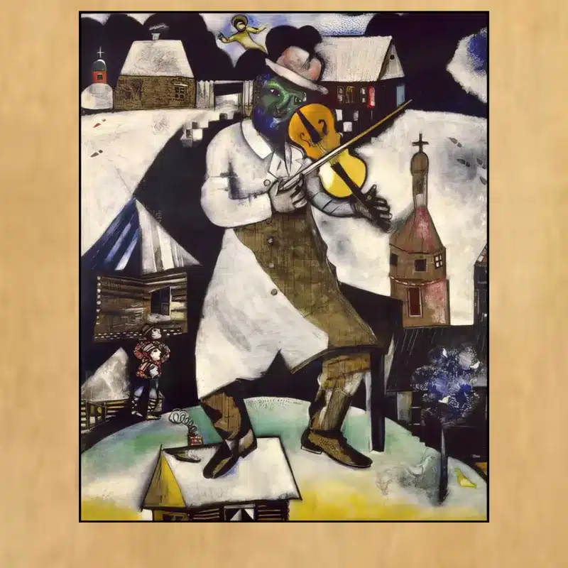 The Fiddler by Marc Chagall Printed on Canvas