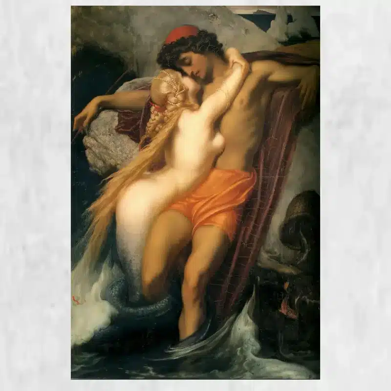 The Fisherman and the Siren by Frederic Leighton Printed on Canvas