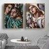 The Girls and The Straw Hat by Tamara de Lempicka Printed on Canvas