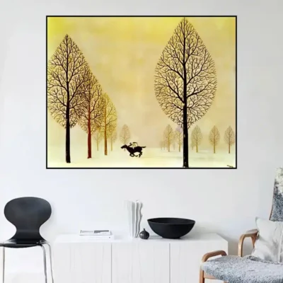 The Lost Jockey by René Magritte Printed on Canvas