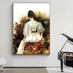 The White Dress by William Merritt Chase Printed on Canvas