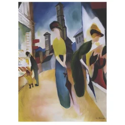 Two Women in Front of a Hat Shop by August Macke 1914