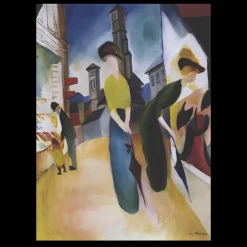 Two Women in Front of a Hat Shop by August Macke 1914