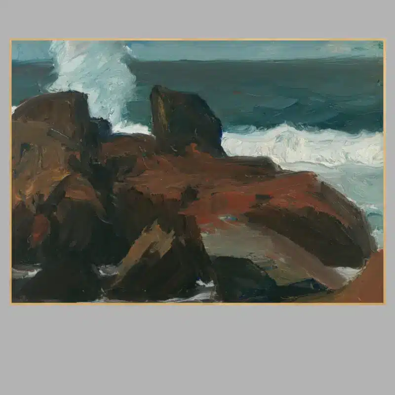 Waves Crashing on Rocks, Monhegan by Edward Hopper Printed on Canvas