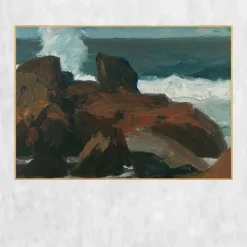 Waves Crashing on Rocks, Monhegan by Edward Hopper Printed on Canvas