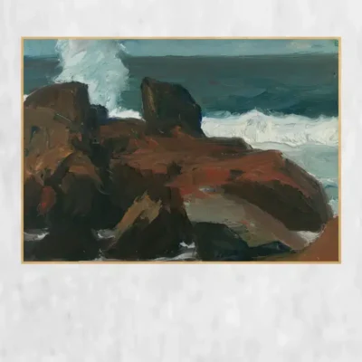 Waves Crashing on Rocks, Monhegan by Edward Hopper Printed on Canvas