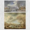 Winter Landscape with Skaters by Aert van der Neer Printed on Canvas