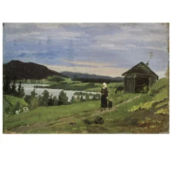 Edvard Munch 1881 Landscape with Woman and Child