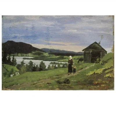 Edvard Munch 1881 Landscape with Woman and Child