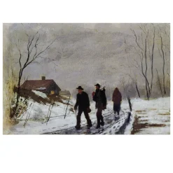 Edvard Munch 1881 People on the Road in Wet Snow
