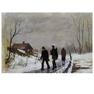 Edvard Munch 1881 People on the Road in Wet Snow