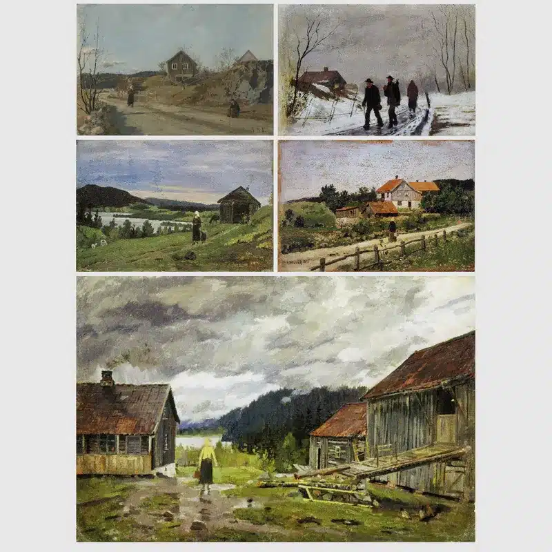 Five Paintings by Edvard Munch Printed on Canvas