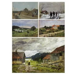 Five Paintings by Edvard Munch Printed on Canvas