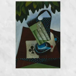 Glass and Playing Cards by Juan Gris Printed on Canvas