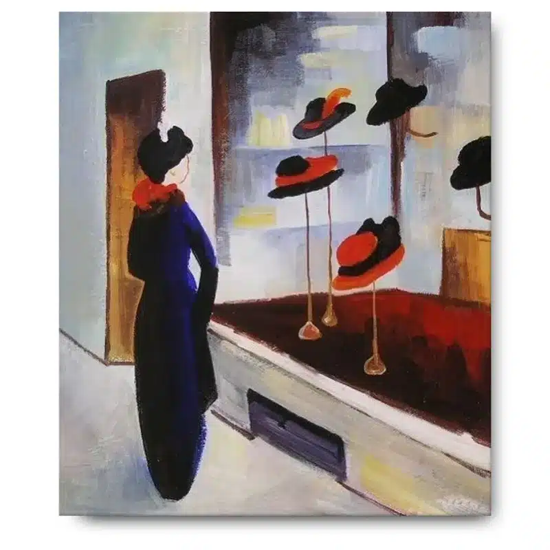 Hat Shop III by August Macke Printed on Canvas