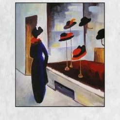 Hat Shop III by August Macke Printed on Canvas