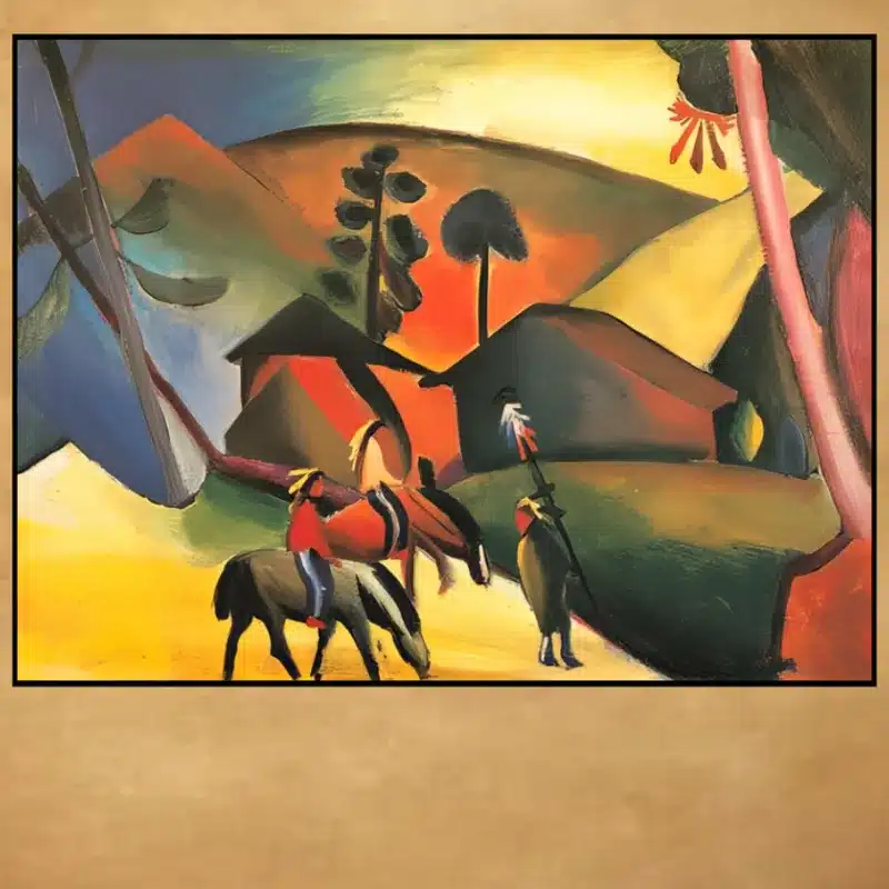 Indians on Horseback by August Macke Printed on Canvas