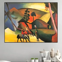 Indians on Horseback by August Macke Printed on Canvas
