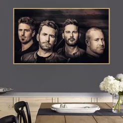 Nickelback Rock Band Members Printed on Canvas