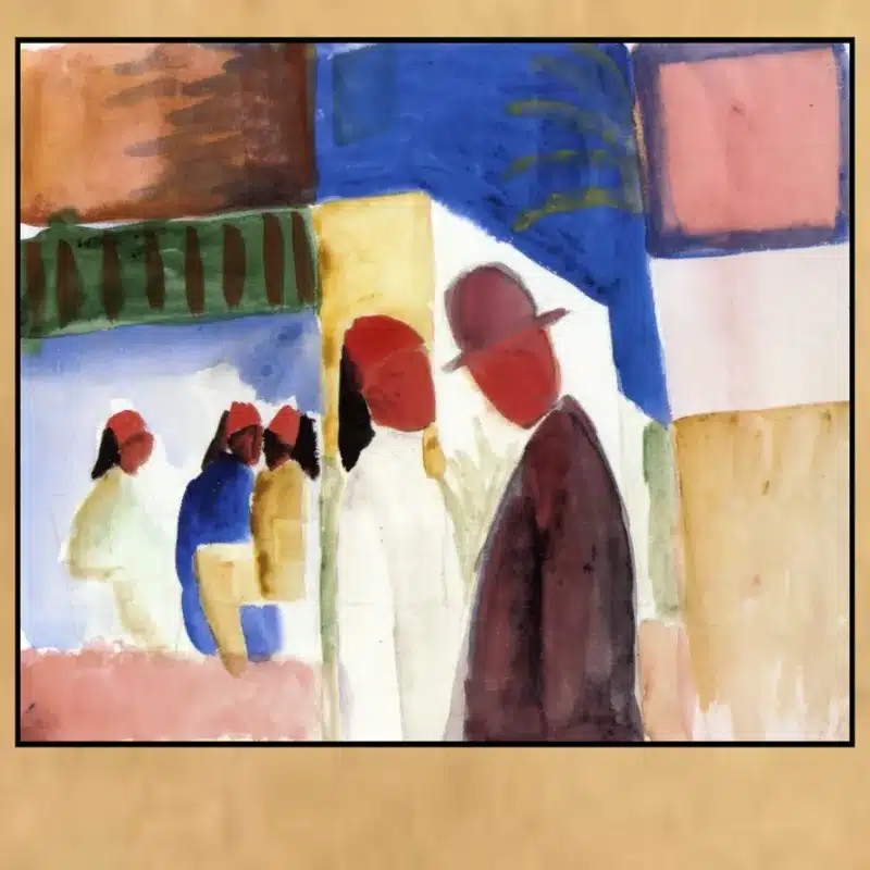 On the Street by August Macke Printed on Canvas
