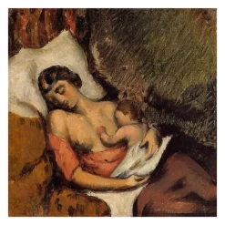 Paul Cézanne 1872 Hortense Breast Feeding (Marie-Hortense Fiquet Cézanne)