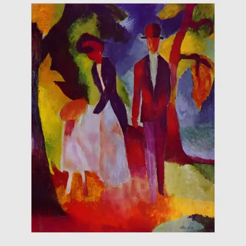 People at the Blue Lake by August Macke Printed on Canvas
