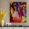 People at the Blue Lake by August Macke Printed on Canvas