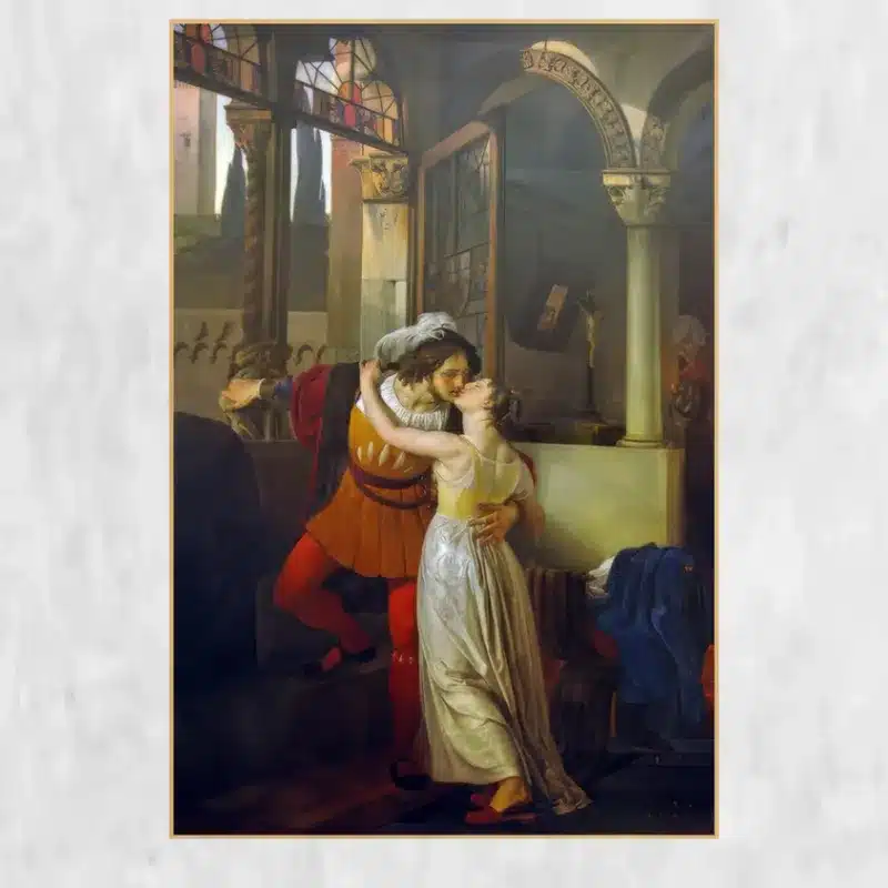 Romeo and Juliet’s Last Kiss by Francesco Hayez Printed on Canvas