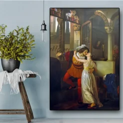Romeo and Juliet’s Last Kiss by Francesco Hayez Printed on Canvas