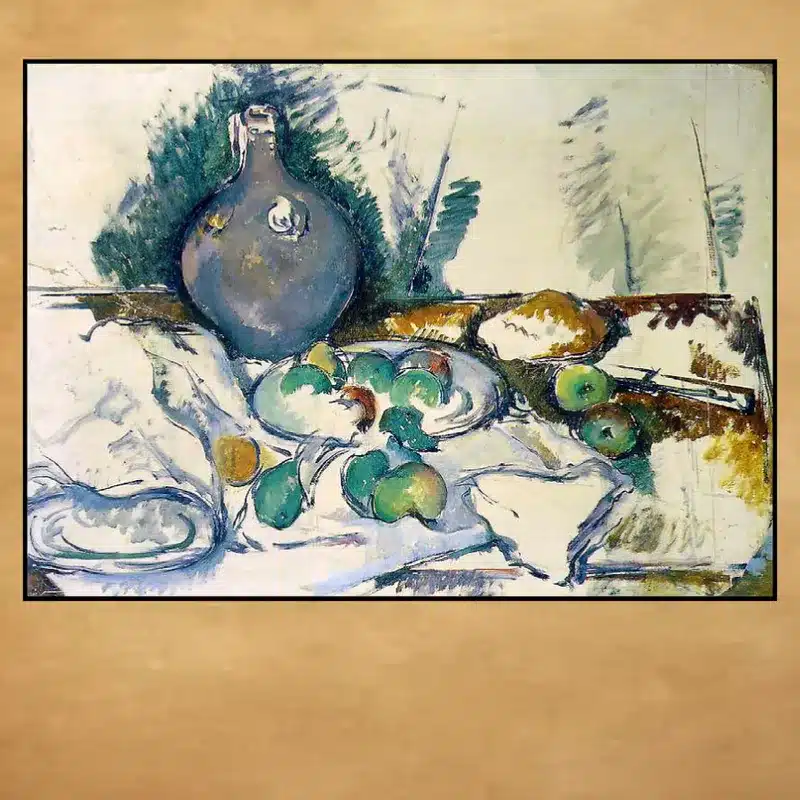 Still Life With Water Jug by Paul Cézanne Printed on Canvas