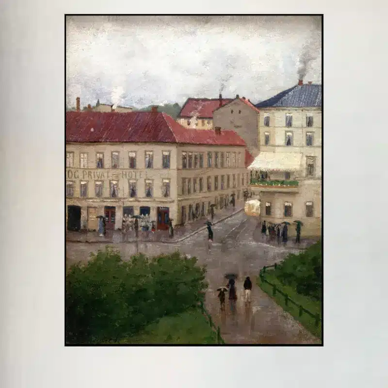Street Corner on Karl Johan by Edvard Munch Printed on Canvas