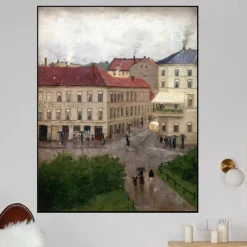 Street Corner on Karl Johan by Edvard Munch Printed on Canvas