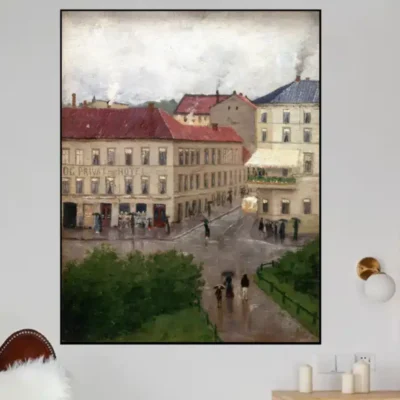 Street Corner on Karl Johan by Edvard Munch Printed on Canvas