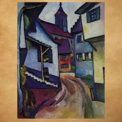 Street with Church in Kandern by August Macke 1911