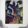 Street with Church in Kandern by August Macke Printed on Canvas