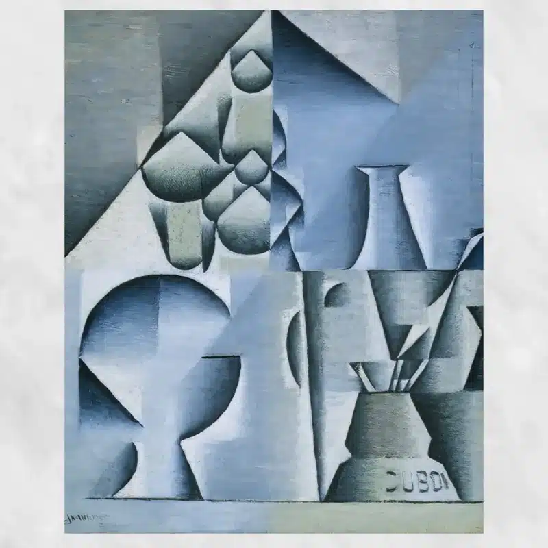 Table at a Café by Juan Gris Printed on Canvas
