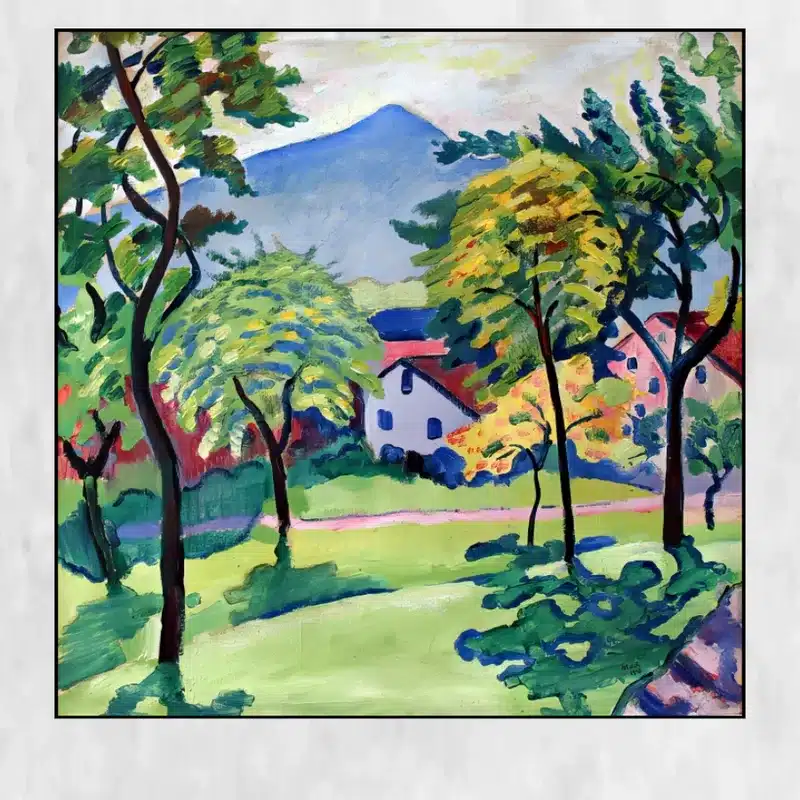 Tegernsee Landscape by August Macke Printed on Canvas