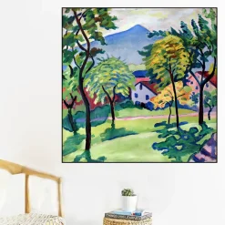 Tegernsee Landscape by August Macke Printed on Canvas
