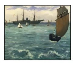 The Kearsarge at Boulogne by Édouard Manet Printed on Canvas