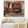 The Living-Room of the Misses Munch by Edvard Munch Printed on Canvas