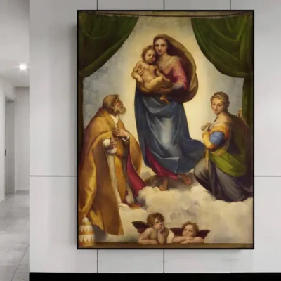 The Sistine Madonna by Raphael Printed on Canvas