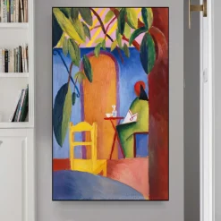 Turkish Café by August Macke Printed on Canvas