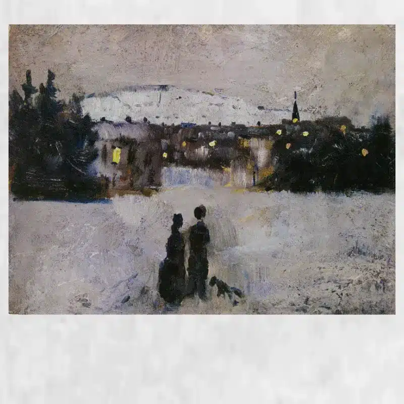 View of the City on a Winter's Day by Edvard Munch Printed on Canvas