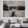 View of the City on a Winter's Day by Edvard Munch Printed on Canvas