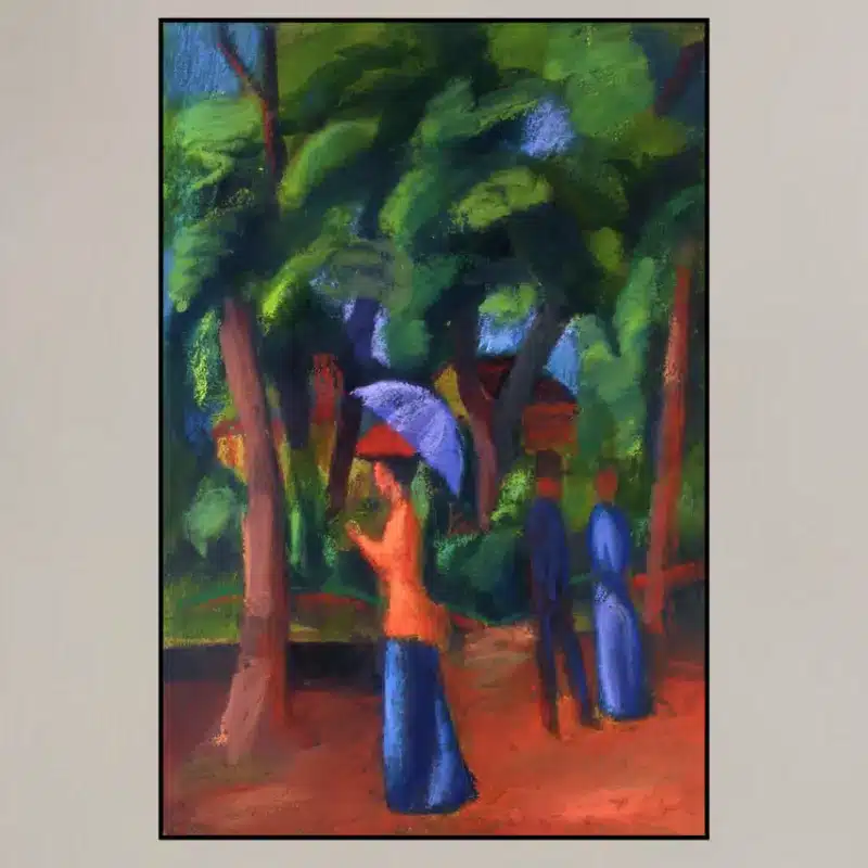 Walking in the Park by August Macke Printed on Canvas