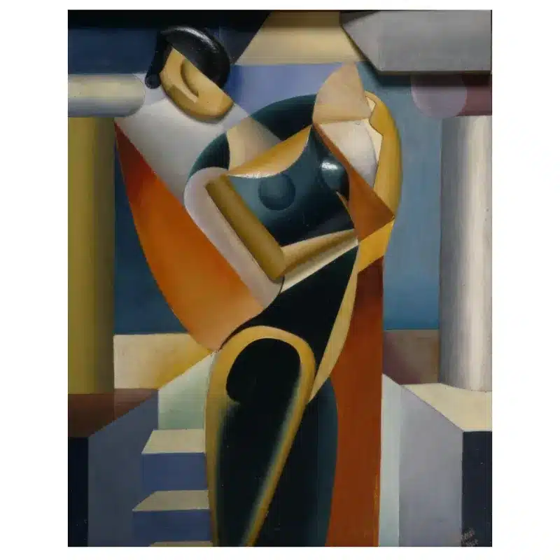 Woman with a Fan II by Olexandr Archipenko Printed on Canvas
