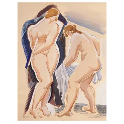 Olexandr Archipenko 1921 Two Nude Female Figures with a Cloth