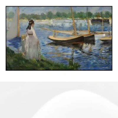 Banks of the Seine at Argenteuil by Édouard Manet Printed on Canvas